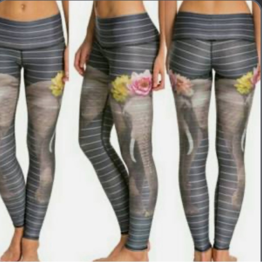Teeki elephant rode yoga leggings pants W Small